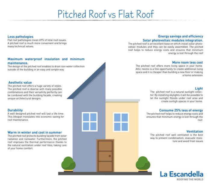Pitched Roof vs Flat Roof - La Escandella